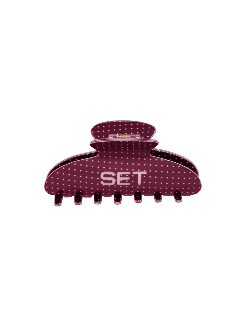 SET Active Maroon Polka Dot Hair Claw Clip in Mauve speckle